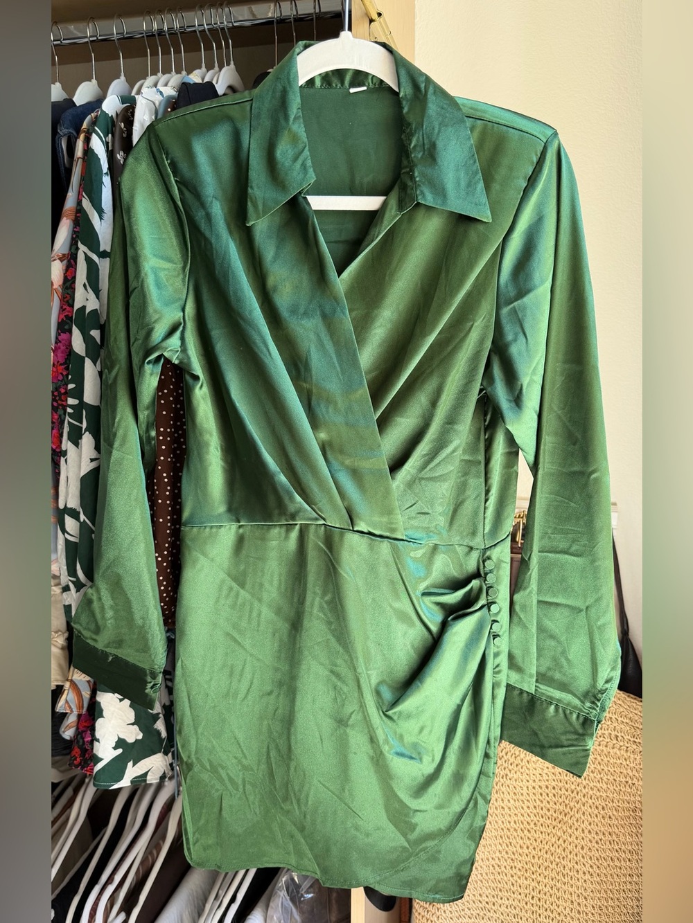Satin Long Sleeve Dress
